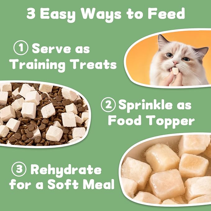 Freeze Dried Chicken Cat and Dog Treats 21.3 OZ – Single Ingredient Chicken Meat High Protein, Bite-Sized Pet Training Snacks or Food Topper for Small Dogs Cats