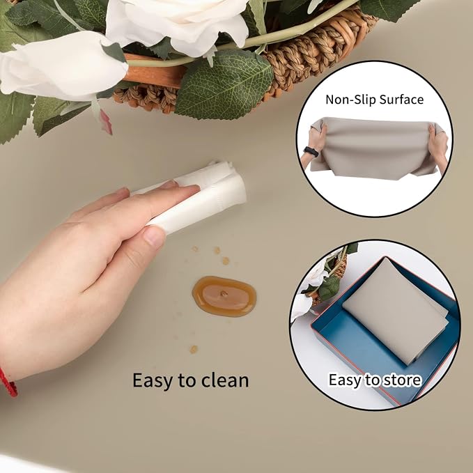 Extra Large Silicone Mat, Kitchen Counter Mat Placemats for Kids Silicone Mats for Countertop, Nonstick Silicone Table Mat for Pastry Crafts Baking Heat-Resistant Silicone Pad, 27.6'' x 16'' 1 Pack