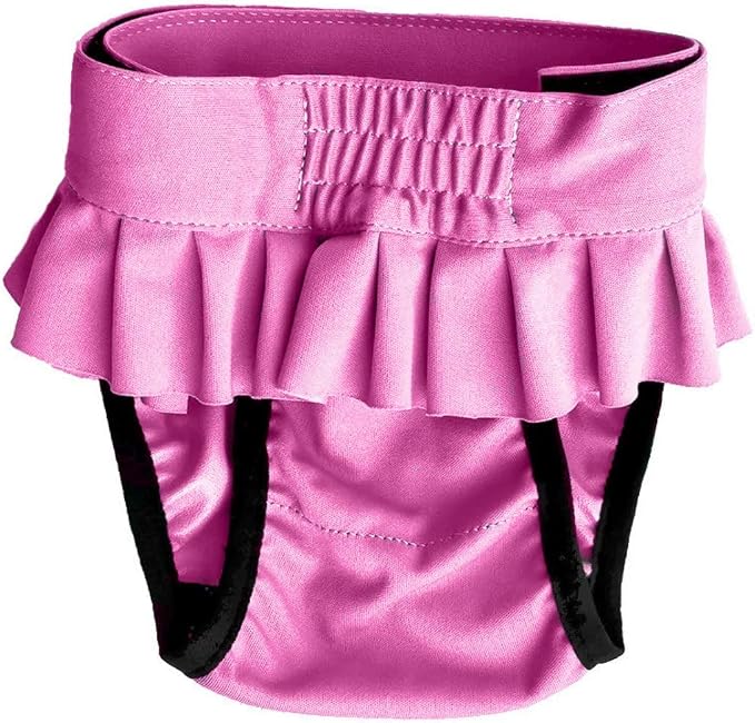 FINNERO Ballerina Dog Diaper – Washable, Reusable, Leak-Proof – Heat, Period & Urine Incontinence Protection – Comfortable, and Stylish Design – Adjustable Fit for Female Dogs – Medium, Pink