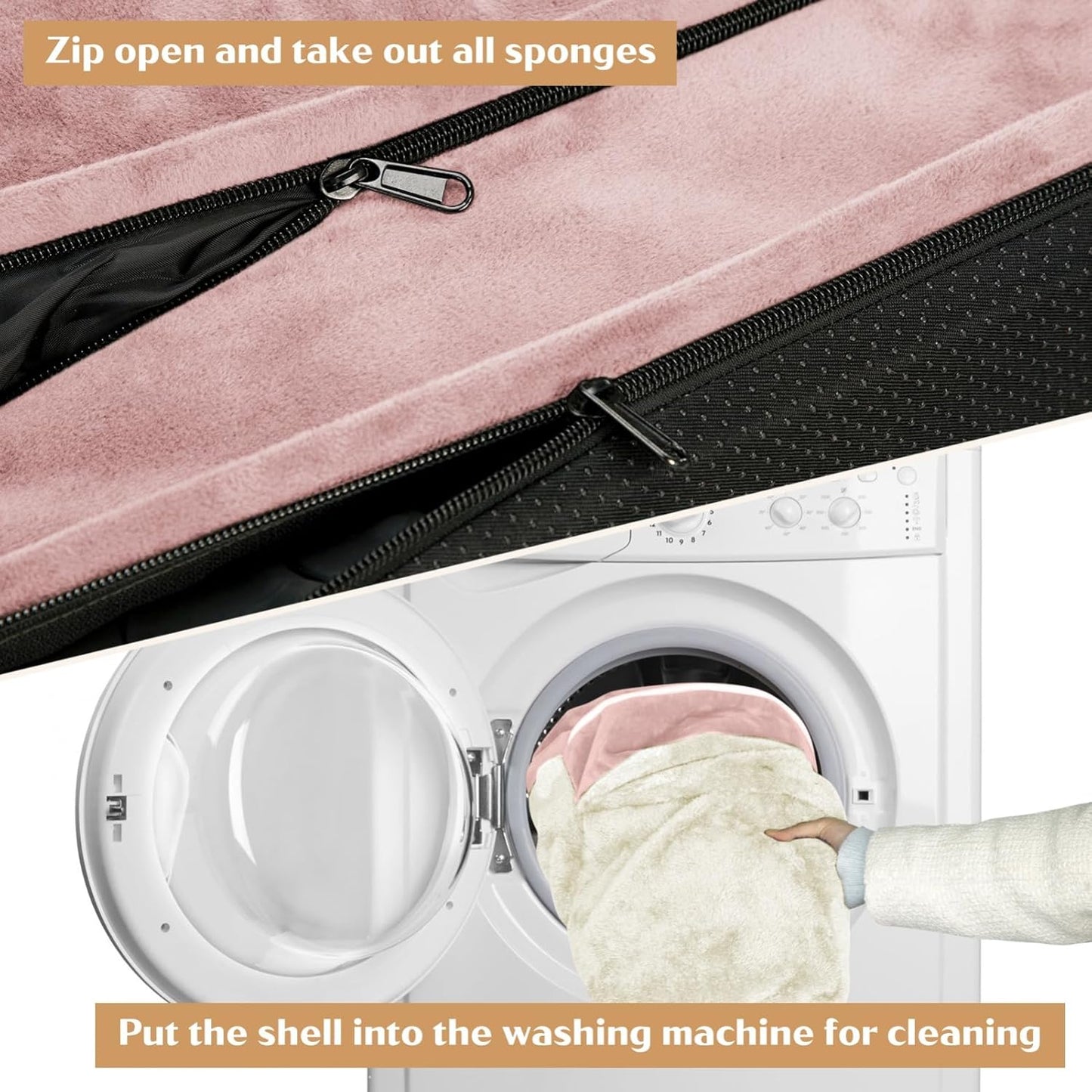 Comfort Expression Small Dog Beds Waterproof Orthopedic Foam Dog Sofa Beds for Medium Dogs Comfy Pet Bed with Washable Removable Cover & Non-Slip Bottom(Small,Pink)