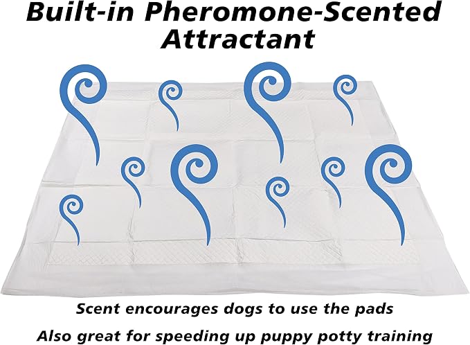 Ultra Absorbent - Leak-Proof Pee Pads for Dogs Rabbits and Cats (5 Layers) with Pheromone Attractant Scent to Improve Potty Training Success - (25 Count) - X-Large - 28" x 34" by SciencePurchase