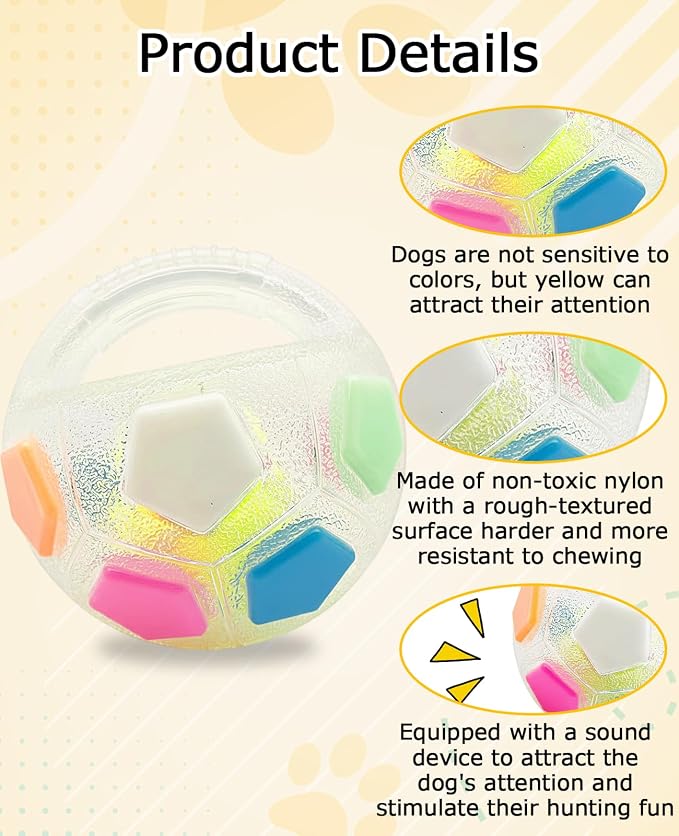 2PCS Dog Soccer Ball Toy with Handles, Calming Kettlebell Toys for Small Medium Large Dogs Playing