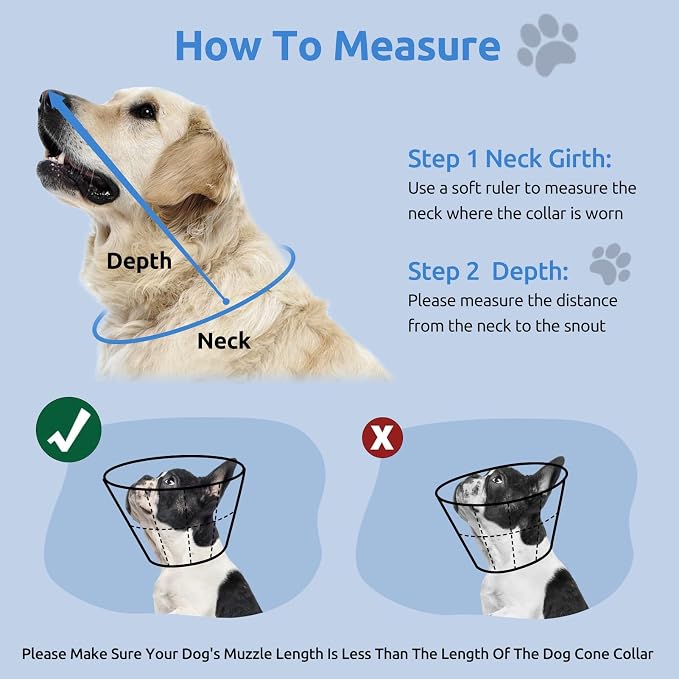 Dog Cone Collar - Soft Elizabethan Collar for Dogs After Surgery, Comfy Cone for Dogs to Stop Licking, Adjustable Dog Cone Alternative for Wound Healing (Navy XL)