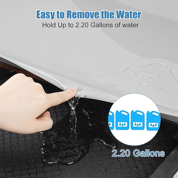 Under Sink Mat for Kitchen Waterproof, 34" x 22" Silicone Under Sink Liner Kitchen & Bathroom Cabinet Protector Mats, Heavy Duty Flexible Under Sink Drip Tray with Lip, Cool Grey