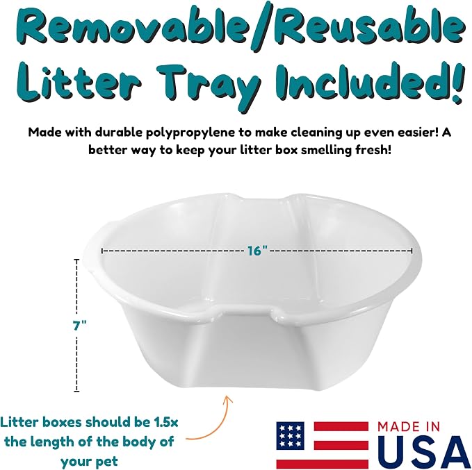Good Pet Stuff Original Hidden Litter Box Planter, Decorative Cat Litter Enclosure, Carbon Filter, Faux Plant, Easy to Clean, Round Design, Removable Tray, Essentials Kit, Palm Plant, Charcoal Black