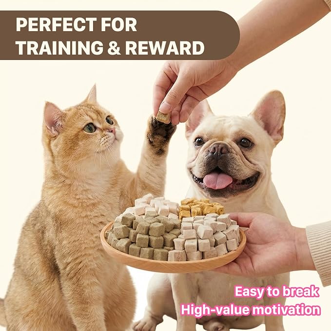 Freeze Dried Chicken Treats for Dogs & Cats, Single Ingredient High Protein Snack for Training, Picky Eaters & Food Topper, 6 oz