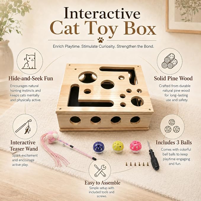 Cat Nail File Scratcher – Cat Claw Saver Box for Indoor, Claw Saver Box for Cats with Sandpaper