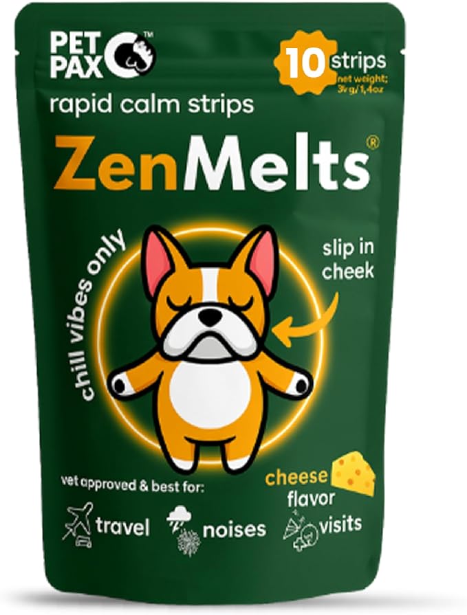 Calming Strips for Dogs – Fast-Acting Anxiety Relief & Sleep Support with Melatonin and Chamomile - Dog Calming Chews Alternative, Helps Reduce Stress During Fireworks & Travel (10 Pack)