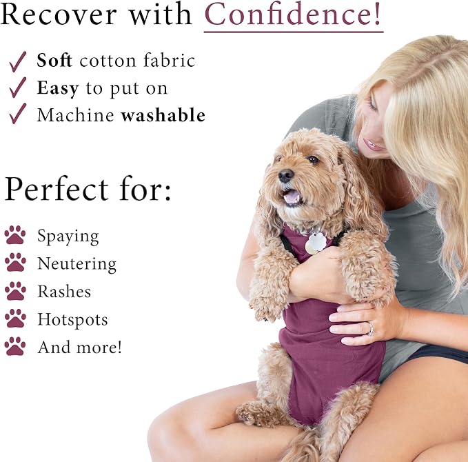 BellyGuard Dog Surgery Recovery Suit, Post-Op Dog Recovery Suit for Female Spay & Male Neuter, Comfy Onesie for Pets, Surgical Body Cover for Canine Healing Support