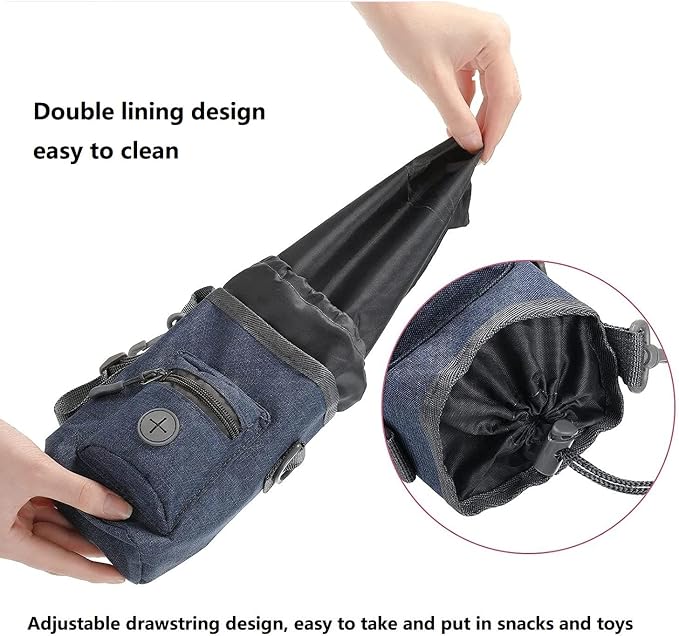 Portable Dog Treat Pouch Dog Training Treat Pouch Dog Training Treat Bag Pet Trainer Waist Bag Built-in Poop Bag Dispenser Dog Walking Bag Pet Outdoor Travel Bag Feeding Bag For Kitten Puppy (Pink)