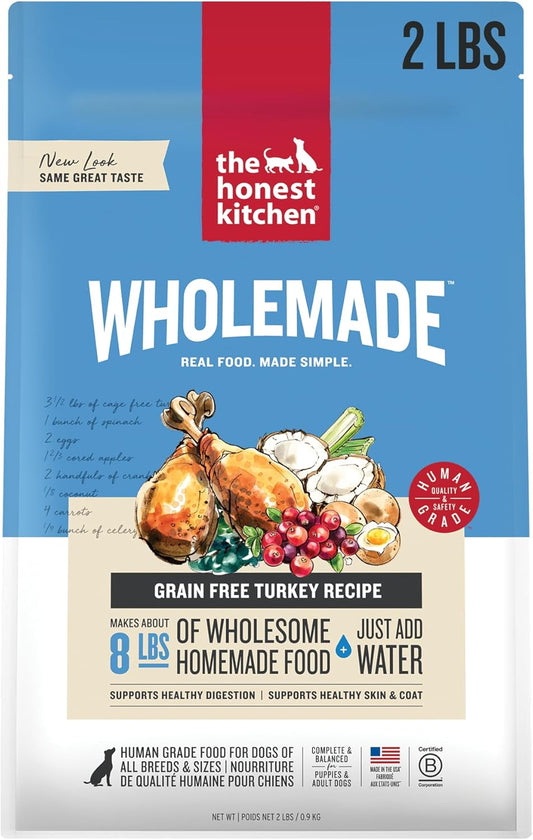 The Honest Kitchen Wholemade™ Grain Free Turkey Dog Food, 2 lb Bag