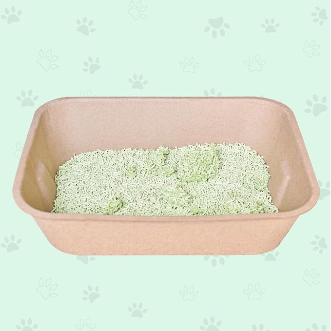 Disposable Cat Litter Box (5-Pack with 1-Towel) Eco Friendly 100% Recycled Paper Cat Tray,16.14 X11.81X3.94 Inch (Brown)