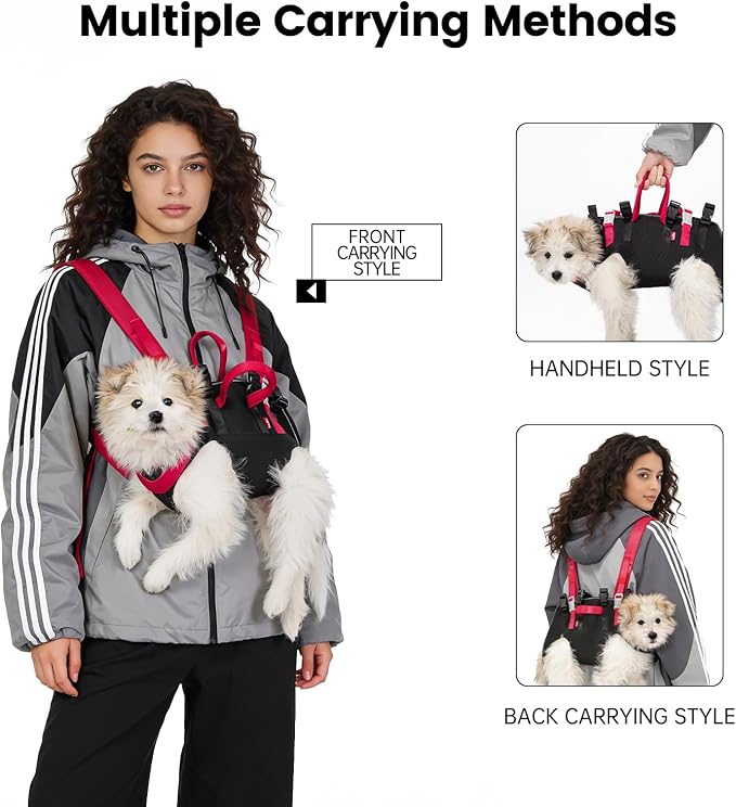 Wakytu Dog Emergency Rescue Sling - Lightweight Packable Lift Harness with Handle - Safe Transport for Small Medium Dogs - Ideal for Hiking Skiing（8.5-17.5lbs）