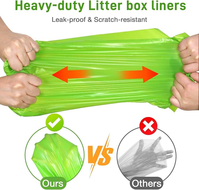 100 Count Cat Litter Bags Liners Compatible with Neakasa M1 and Petpivot Self Cleaning Cat Litter Box Replaced Waste Bags with Drawstring Heavy Duty Leak-proof 27" x 13"