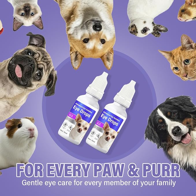 Dog Eye Drops, Premium Eye Drops for Dogs to Flush & Soothe, Advanced Dog Eye Wash for Daily Care & Tear Stain Prevention, Effective Dog Eye Infection Treatment, 10ml/2 Bottles