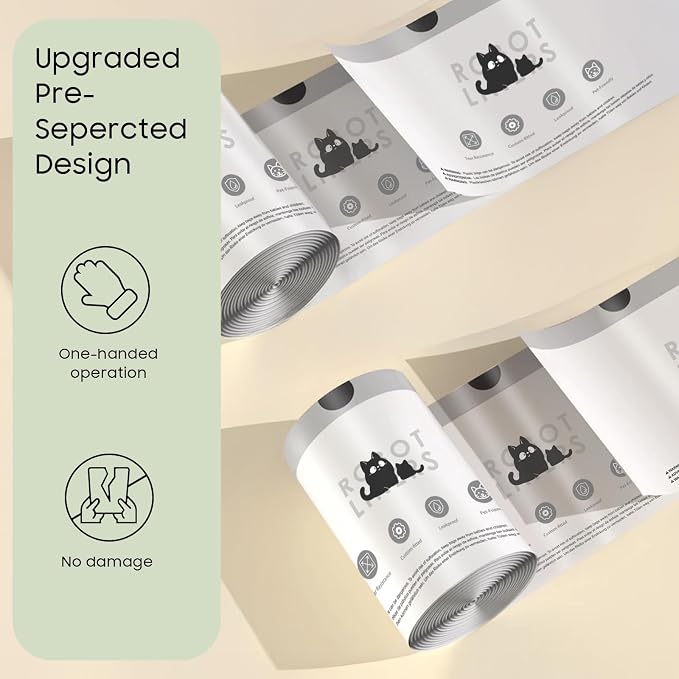 40 Pack Automatic Litter Box Bags, Cat Litter Box Robot Model 5/4/3 Waste Bags, Thick Heavy Duty Cat Litter Box Liner Bags 25.2 X 15.7 IN
