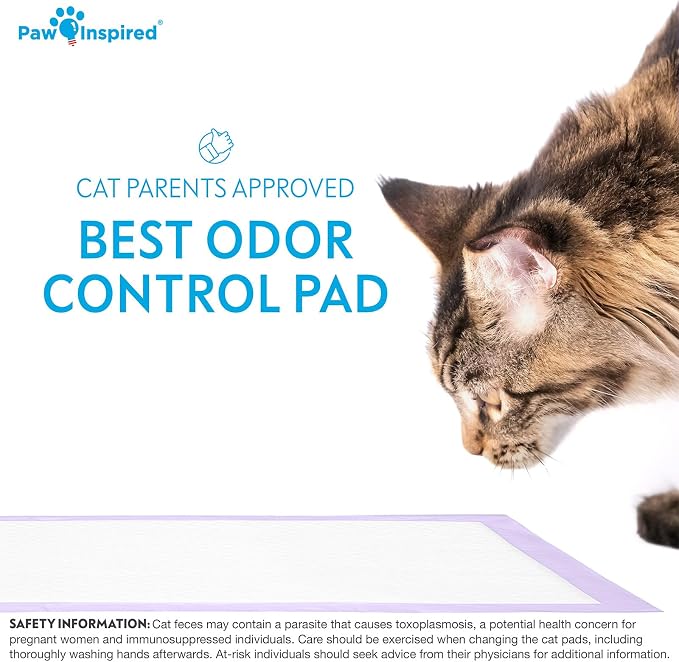 Paw Inspired Cat Pads, Generic Refills for Tidy Cats Breeze Litter Box System, Disposable Kitty Litter Liners for Easy Cleaning, Super Absorbent Pee Pads, 16.9 x 11.4 Inch (Scented, 20 Count)