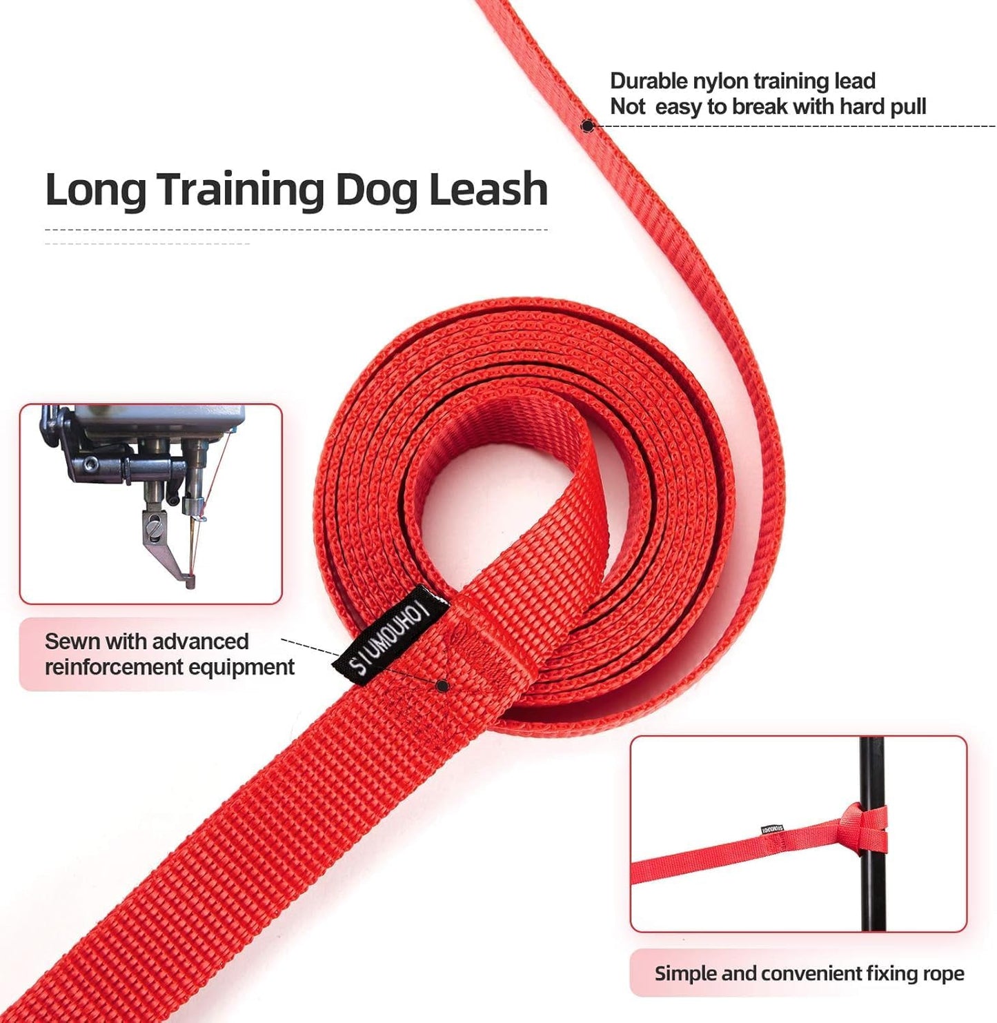 Dog/Puppy Obedience Recall Training Agility Lead - 15ft 20ft 30ft 40ft 50ft Training Leash - Great for Play, Camping, or Backyard - Rainbow 50ft (Rainbow, 50 Feet)