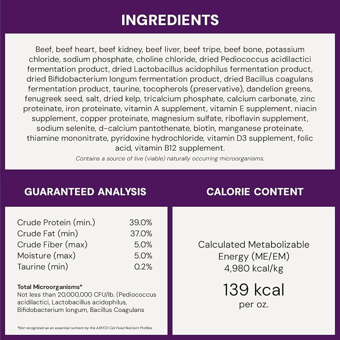 Stella & Chewy's Freeze-Dried Raw Cat Dinner Morsels - Premium Beef Recipe with 98% Grass-Fed Meat & Organs - Natural Grain-Free Cat & Kitten Food - Made in USA - 18 oz