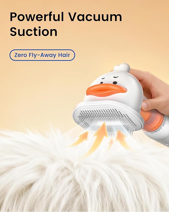 Upgraded kurtmark Vacuum Dog Brush for Shedding, 4-in-1 Self-Cleaning Slicker & Undercoat Rake, Deshedding Grooming Tool, Anti-Static, Massage & Combing All In One!