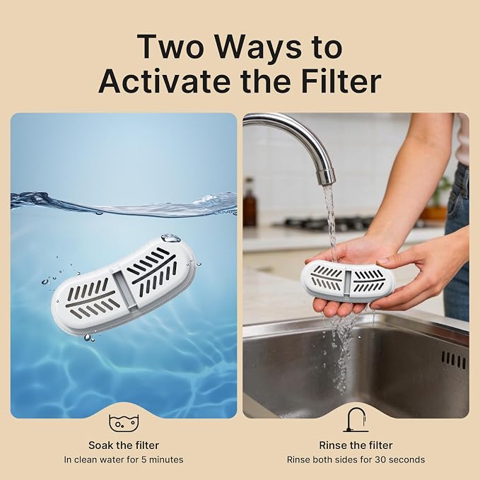 Wireless Cat Water Fountain and 12-Pack Replacement Filters