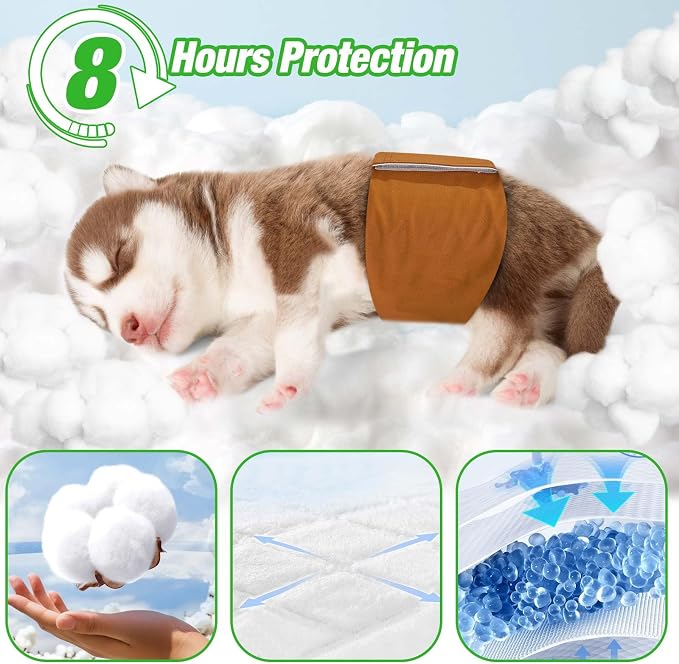 Dog Diaper Liners Booster Pads, 150ct Disposable Dog Diapers Inserts Male Female for Washable Doggie Belly Bands Wraps Covers Period Panties(Large)