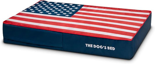 The Dog’s Bed Replacement Outer Cover, Oxford Fabric, Blue with Red Trim US Center Flag, Large, 6-Inch