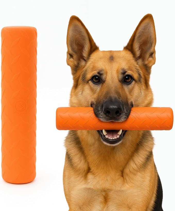 Monster K9 Indestructible Stick Dog Toy - Lifetime Replacement - Durable for Aggressive Chewers - Safe Non-Toxic Natural Rubber - Chew, Tug & Fetch - Tough, Heavy Duty - USA Made - Solid-Core, 9" x 2"
