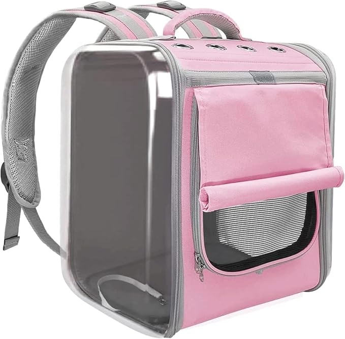 OLOTU Pet Backpack Outdoor Use Cat Backpack, Ventilated Breathable Mesh Expandable Cat Backpack Carrier, Cat Carrier for Traveling Hiking Spacious