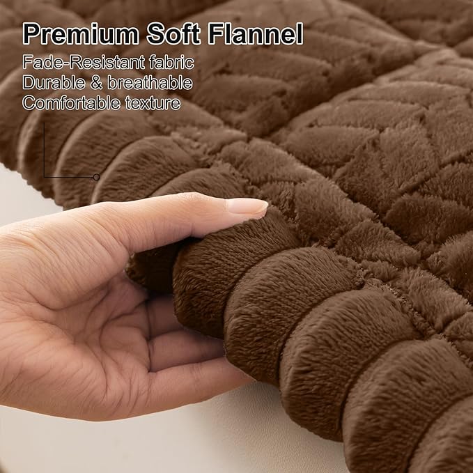 Smiry Couch Cover for Dogs, Non Slip Fuzzy Pet Sofa Covers Washable for 2-3 Cushion Couch, Soft Thick Furniture Protector for Cats Dogs, Against Fur, Dirt, Scratch Resistant (Brown, 35.4"x63")