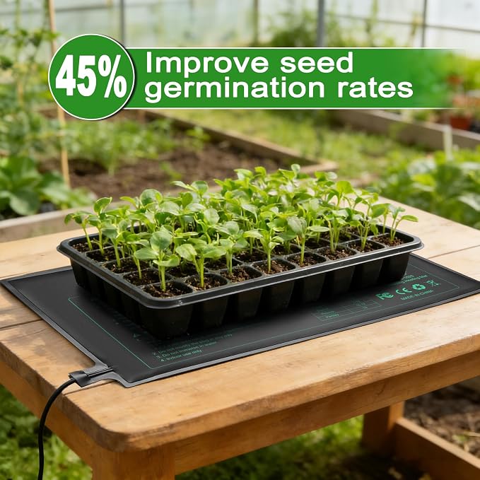 Bestio Waterproof Seedling Heat Mat, 20×20.75 in Heat Mats for Seed Starting, MET Certified Seed Mat, Suitable for Indoor Gardening, Germination