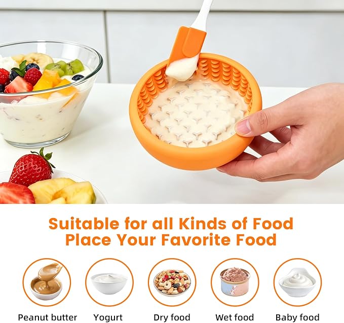 Dog Slow Feeder Licking Bowl,Freezeable Anxiety Relief Treat Dispenser, Non-Slip Anti-chocking Pet Dish,Entertainment Interactive Puzzle Toy for Small Medium Breed, BPA Free Silicone Dishwasher Safe