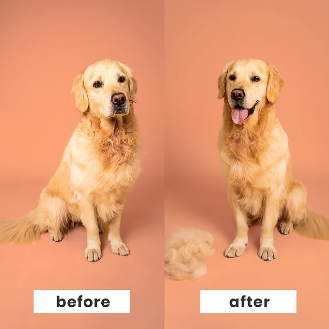 Pet Teezer by Tangle Teezer De-Shedding and Detangling Dog Brush Duo, for Wet or Dry Fur