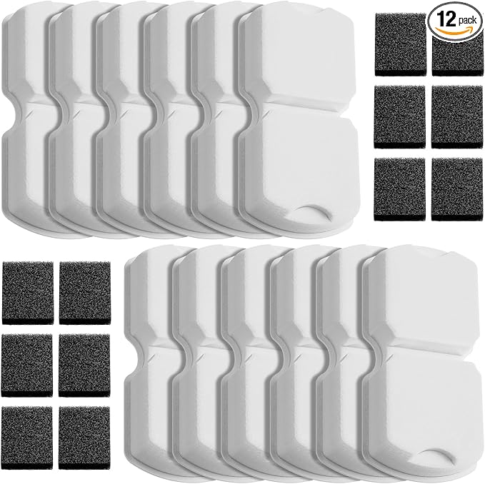 IHOUONE Official Cat Fountain Filter: 12 Carbon Filters & 12 Foam Filters | 24 Cat Water Fountain Filter Replacement - Suitable for IHOUONE Stainless Steel pet Fountains