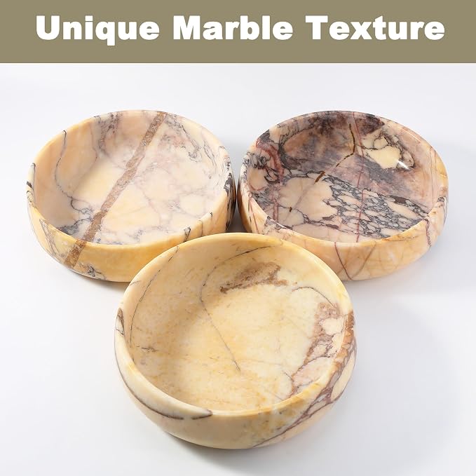 Karibiber Calacatta Marble Dog Bowl, 6lbs Weighted Dog Food Bowl, Non-Slip Large Heavy Water Bowls, Cute Purple Stone Food and Water Dish for Large Dogs, Natural Marble, Easy to Clean, Holds 6 Cups