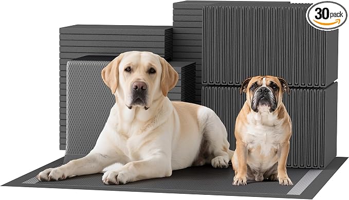 Bulubaky Charcoal Super Absorbency Puppy Pads, Activated Carbon Odor-Control XXXL 36"x36" Leak-Proof Pet Training Pee Pads, Disposable Potty Pads for Dogs Cats, Rabbits