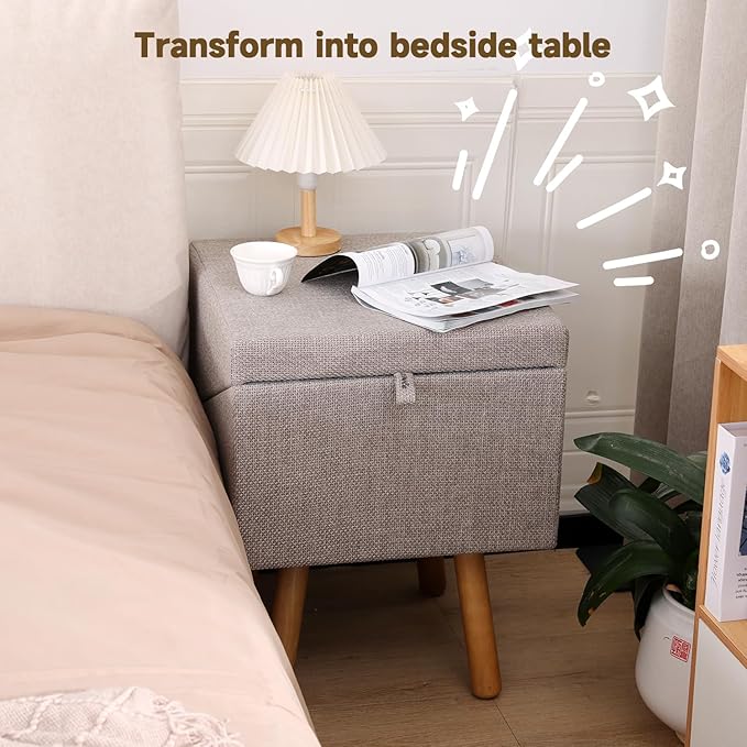 Dog Stairs 21.06" H 6-Step Pet Stairs for High Bed | Tall 6-step stairs for medium large dogs to high bed Convertible to bedside nightstand. Non-slip steps & split ottoman design