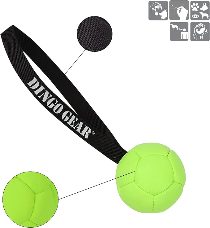 DINGO GEAR WWW.DINGOGEAR.COM 1977 Faux Leather Ball for Dog Training, as Reward for Fetch tug of war, for Strong Dog, Handmade, 3in Green S02685