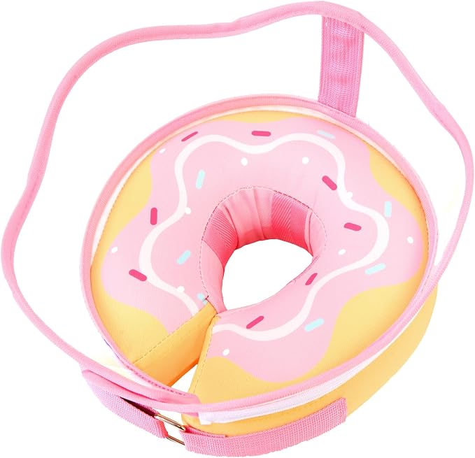 Inflatable Dog Donut Collar with Removable Clear Protective Shield, Soft Pet Recovery E-Collar for Dogs After Surgery, Adjustable Dogs Cone Collar to Prevent Licking Biting Scratching (Pink, X-Large)