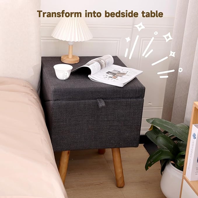 21.06”H Dog Stairs for High Bed, 6-Step Pet Stairs with Split Ottoman Design - Tall Dog Steps Convertible to Bedside Table Nightstand, Large Non-Slip Stairs for Big Medium Dogs to Bed