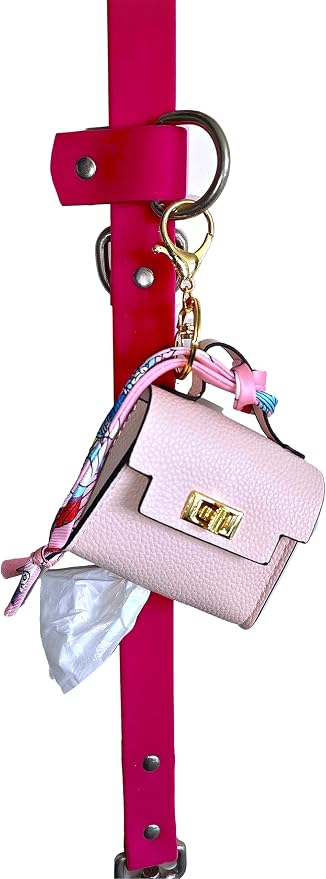 Everything Chic Barkin Luxury Designer Dog Poop Bag Holder Case, Pink
