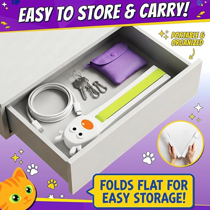 Interactive Cat Toy for Indoor Cats: Door-Mounted Automatic Moving Enrichment Cat Toy with Adjustable Motion Modes, Rechargeable Electric for Kittens & Bored Adult Cats, Hands-Free Pet Toy A20