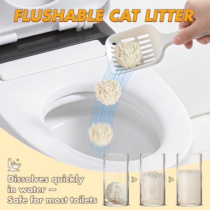 Happy & Polly Tofu Cat Litter – Fast Clumping, Flushable, Ultra Absorbent, Low Tracking, 100% Natural Raw Materials with Coconut Charcoal – 22 LB(5.5LB*4 Bags)
