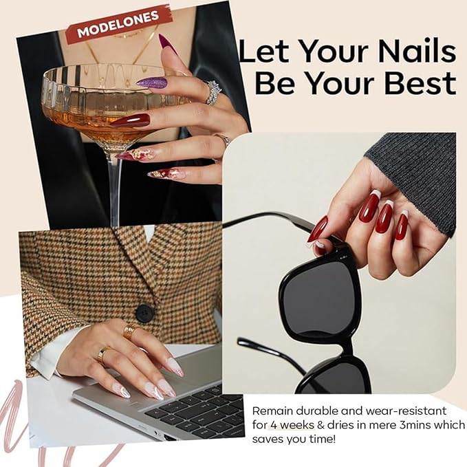 modelones 40 Pcs Gel Nail Polish Set, 36 Colors Mothersday Red Nude Brown Yellow Pink White Black Gel Nail Polish Kit Purple Blue Nail Art with Base Coat& Matte Glitter Glossy Top Coat DIY LED Gift