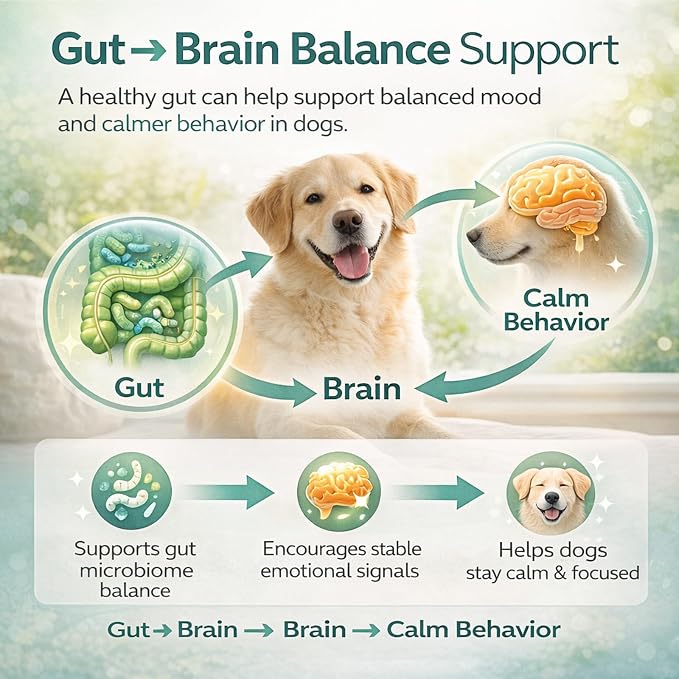 Calmaxis Chews, Postbiotic Chews for Dogs, Supports Calm Behavior & Gut Health, Postbiotic Complex & L-Theanine, Natural Chicken Flavor, 60chews for Small & Large Dogs