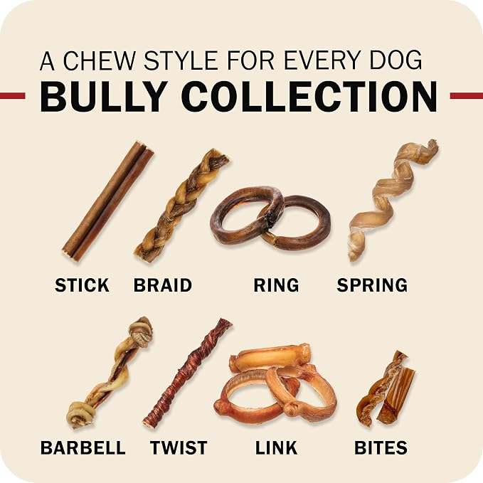 Redbarn Pet Products All-Natural 4" Bully Stick Rings for Dogs - Premium Grain-Free & Rawhide-Free Single Ingredient Long Lasting Low Odor Dental Treat for Chewers - 3 Count