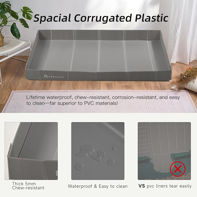 Corrugated Plastic Guinea Pig Cage Liner 55x28x3.9inch for 4x2 14inch Panels Grids Rabbit CNC Cage Liner
