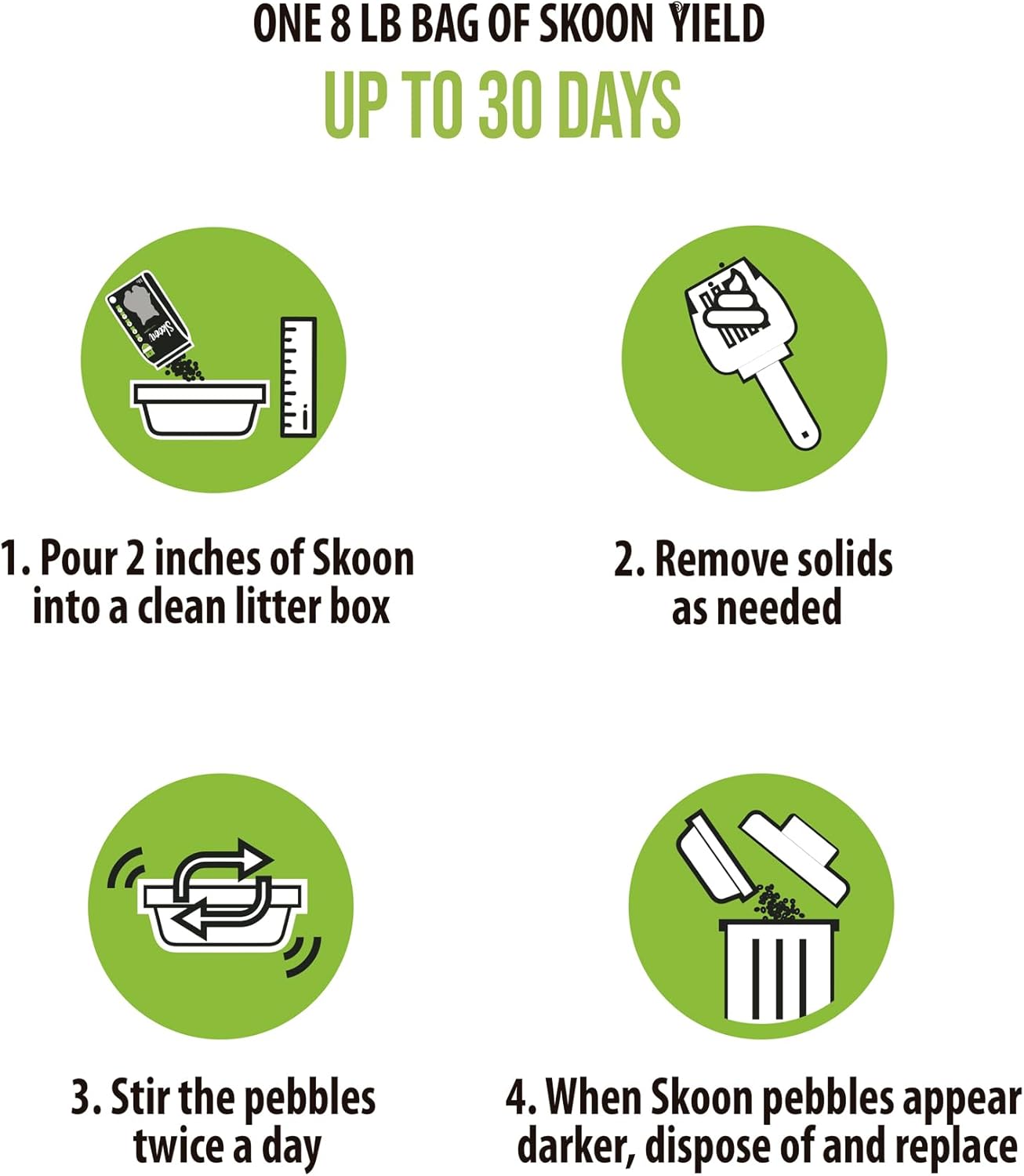 Skoon All Natural Cat Litter (3 Bags) - Original - Lightweight, Low Tracking, Non-Clumping Diatom Pebbles Absorb, Lock, and Seal Waste for Best Odor Control