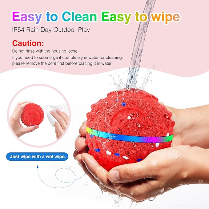 Interactive Dog Toys, Waterproof Smart Dog Ball, Rechargeable Moving Bouncing Dogs Ball with RGB Lights, 3 in 1 Play Modes Keeps Dogs Busy, E-TPU Material for Small Medium Dogs