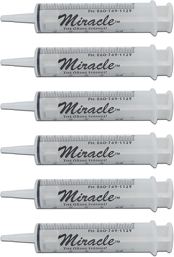 Miracle Oring Syringe- 60 ml Catheter Tip Syringe- Package Contains 6 Individually Wrapped Sterile Oring Syringes for Handfeeding Animals, Administering Supplements, Measuring Liquids, and More